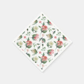 エレガンス素朴赤面ピンクブライダルシャワー スタンダードカクテルナプキン (角)