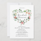 エレガンス素朴赤面フローラブライダルシャワー 招待状 (正面)