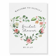 エレガンス素朴赤面ブライダルシャワーウェルカムサイン