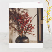 "エレガンス素朴 – 花瓶の自然" カード (黄色い花)