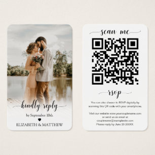 エレガンス結婚のウェブサイトQRコードフォトRSVPカード