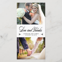 エレガンス結婚コラージュの感謝フォトカード サンキューカード