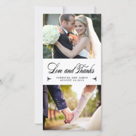 エレガンス結婚コラージュの感謝フォトカード サンキューカード