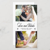 エレガンス結婚コラージュの感謝フォトカード サンキューカード (正面/裏面)