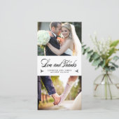 エレガンス結婚コラージュの感謝フォトカード サンキューカード (スタンド正面)