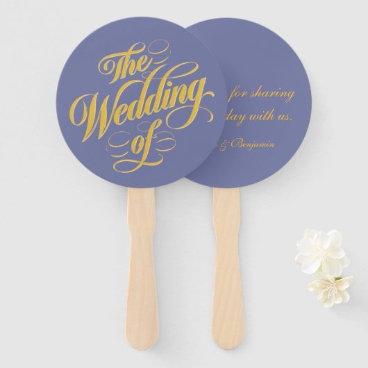 エレガンス結婚ズ:ブルーベリーとサンシャイン ハンドファン (正面&裏面)