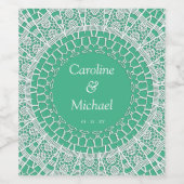 エレガンス結婚パーティーホワイトレース ワインラベル (シングルラベル)