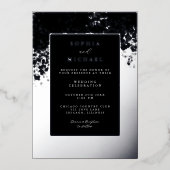 エレガンス結婚式招待状テンプレートフォトシルバー 箔シーズンカード (正面)