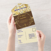 エレガンス自然カラー結婚ズ オールインワン招待状 (貼ってはがせる)