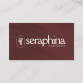 エレガンス自然ロゴ美しい、ウェルネス、スパマルーン 名刺 (正面)