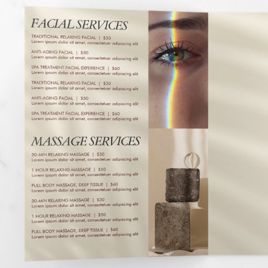 エレガンス自然ロゴ美しい、スパアイボリーパンフレット 三つ折りカード (内部最初)