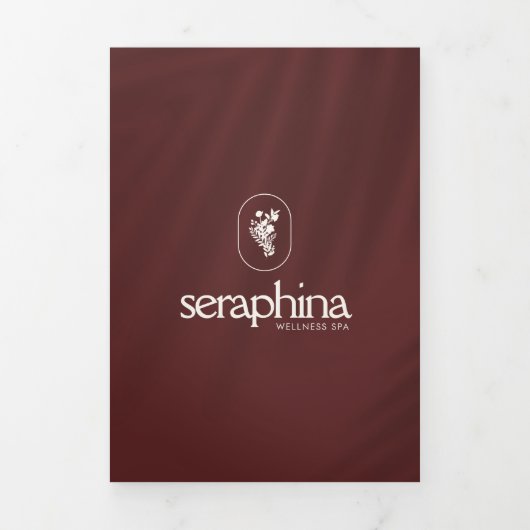 エレガンス自然ロゴ美しい、スパマルーンのパンフレット 三つ折りカード (カバー)