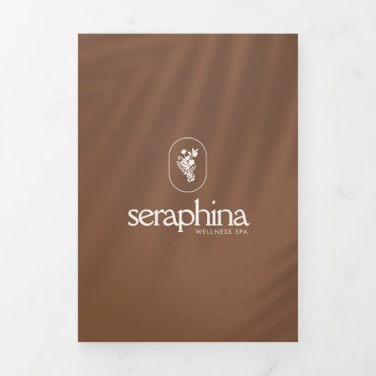 エレガンス自然ロゴ美しい、スパ錆パンフレット 三つ折りカード (カバー)