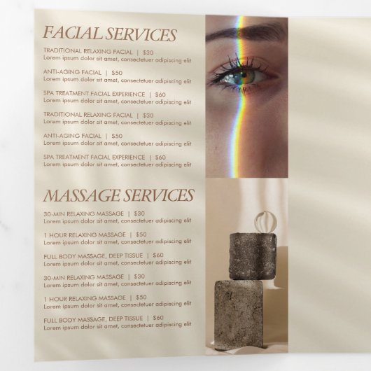 エレガンス自然ロゴ美しい、スパ錆パンフレット 三つ折りカード (内部最初)