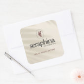 エレガンス自然ロゴ美しい、スパ、ブティックアイボリー スクエアシール (封筒)