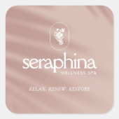 エレガンス自然ロゴ美しい、スパ、ブティックピンク スクエアシール (正面)