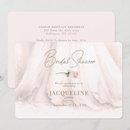 エレガンス赤面バラ結婚ズドレスブライダルシャワー 招待状