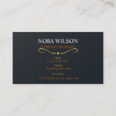 エレガンス金ゴールドラグジュアリープロフェッショナルカンパニーブランド 名刺 (裏面)