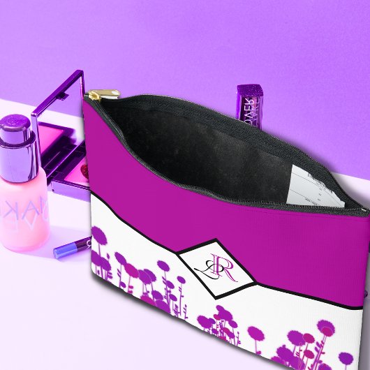 エレガンス開花パーソナライズされた:モノグラム アクセサリーポーチ