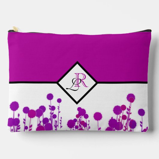 エレガンス開花パーソナライズされた：モノグラム アクセサリーポーチ (正面)