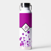 エレガンス開花パーソナライズされた：モノグラム ウォーターボトル (正面)