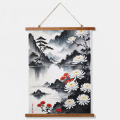 エレガンス開花:フローラとポートレート調和 吊り下げ型タペストリー (正面3)