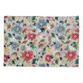 エレガンス開花:フローラヴィンテージ背景 枕カバー (裏面)