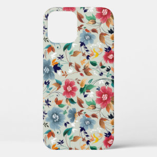 エレガンス開花:フローラヴィンテージ背景 iPhone 12ケース