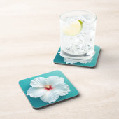 エレガンス開花:ホワイトハイビスカス調和 コースター (右側)