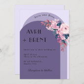 エレガンス開花:結婚式招待状デザイン 招待状 (正面/裏面)