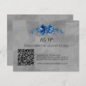 エレガンス開花: QRコードRSVP 出欠カード (正面/裏面)