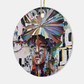 エレガンス鮮やか:カラフル女の芸術的子 セラミックオーナメント (左)