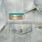 エレガンス&エステモダンティック金ゴールド&ティール（緑がかった色）のTouch 名札 (インサイチュ)