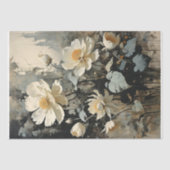 エレガンス・オブ素朴ホワイトバラ- Decompage - 薄葉紙 (正面)