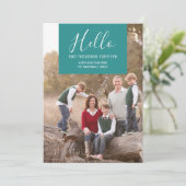 エレガンス・スクエア新年の写真カード |ティール（緑がかった色） シーズンカード (スタンド正面)