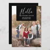 エレガンス・スクエア新年の写真カード |黒 シーズンカード (正面/裏面)