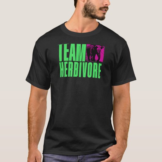 エレガンス，チームHerbivore -ビーガン強度 Tシャツ (正面)