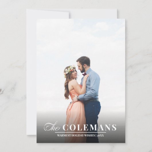 エレガンス | ネイビーブルー | ホリデー縦写真 シーズンカード (正面)