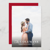 エレガンス | フェスティブ レッド | ホリデー縦写真 シーズンカード (正面/裏面)