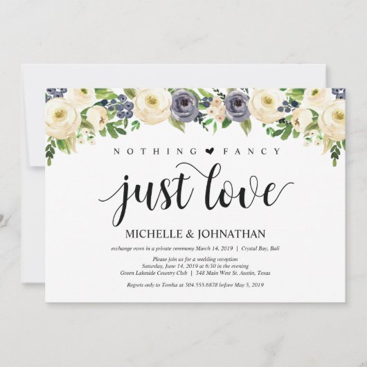 エレガンス フラワーロマンチックな結婚式の招待状 招待状 (正面)