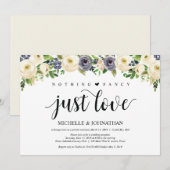 エレガンス フラワーロマンチックな結婚式の招待状 招待状 (正面/裏面)