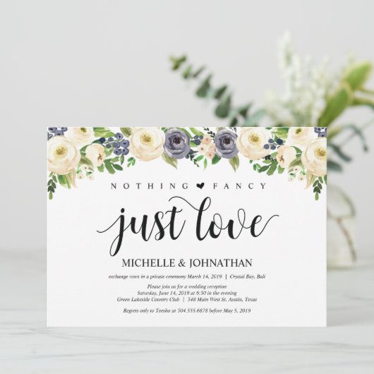 エレガンス フラワーロマンチック ウェディング インビテーションカード 招待状 (スタンド正面)