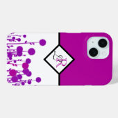 エレガンス・ブルーム: パーソナライズド・モノグラム Case-Mate iPhoneケース (裏面 (横))
