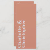 エレガンス&モダンしゃれている赤面ピンク結婚ズ メニュー (正面/裏面)