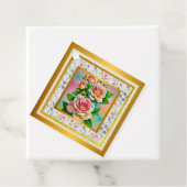 エレガンス ローズ ピンクとイエローの水彩パステル フェイバータグ (インサイチュ)