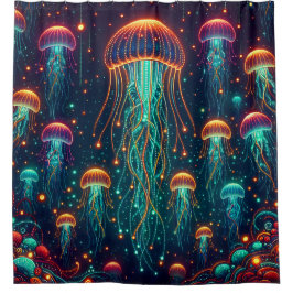 「エレガンス：水中競技放射」 シャワーカーテン