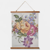 エレガンス：磁器インスパイア木材をトッピングしたタペストリー 吊り下げ型タペストリー (正面)