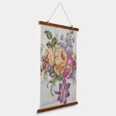 エレガンス:磁器インスパイア木材をトッピングしたタペストリー 吊り下げ型タペストリー (傾斜あり)