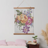 エレガンス:磁器インスパイア木材をトッピングしたタペストリー 吊り下げ型タペストリー (寝室)