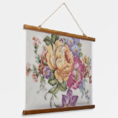 エレガンス：磁器インスパイア木材をトッピングしたタペストリー 吊り下げ型タペストリー (傾斜あり)